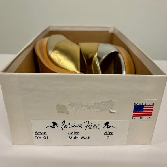 Patricia Field tricolor metallic platform heel womens 7 - Picture 4 of 7